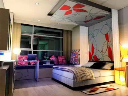 简约卧室壁纸装饰墙图片_卧室壁纸装修效果图简约时尚_简约卧室装修风格效果图片大全